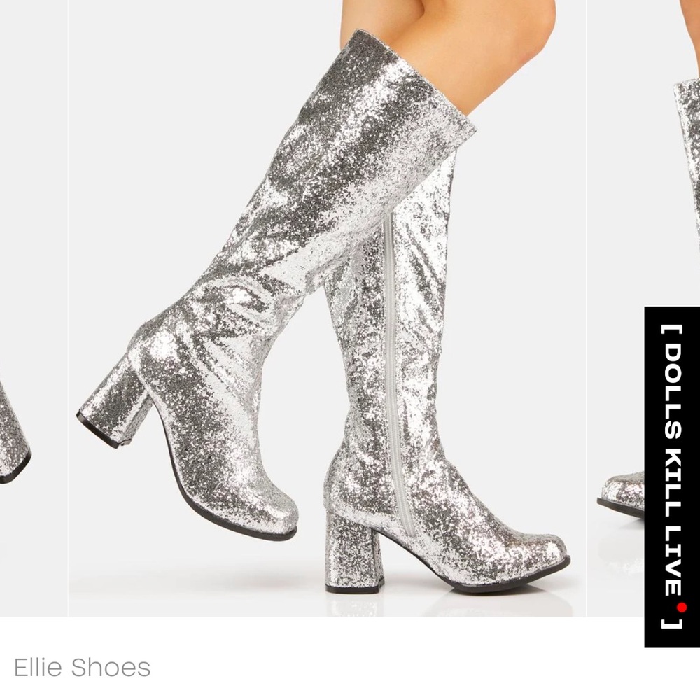 Dolls Kill glitter boots size 7